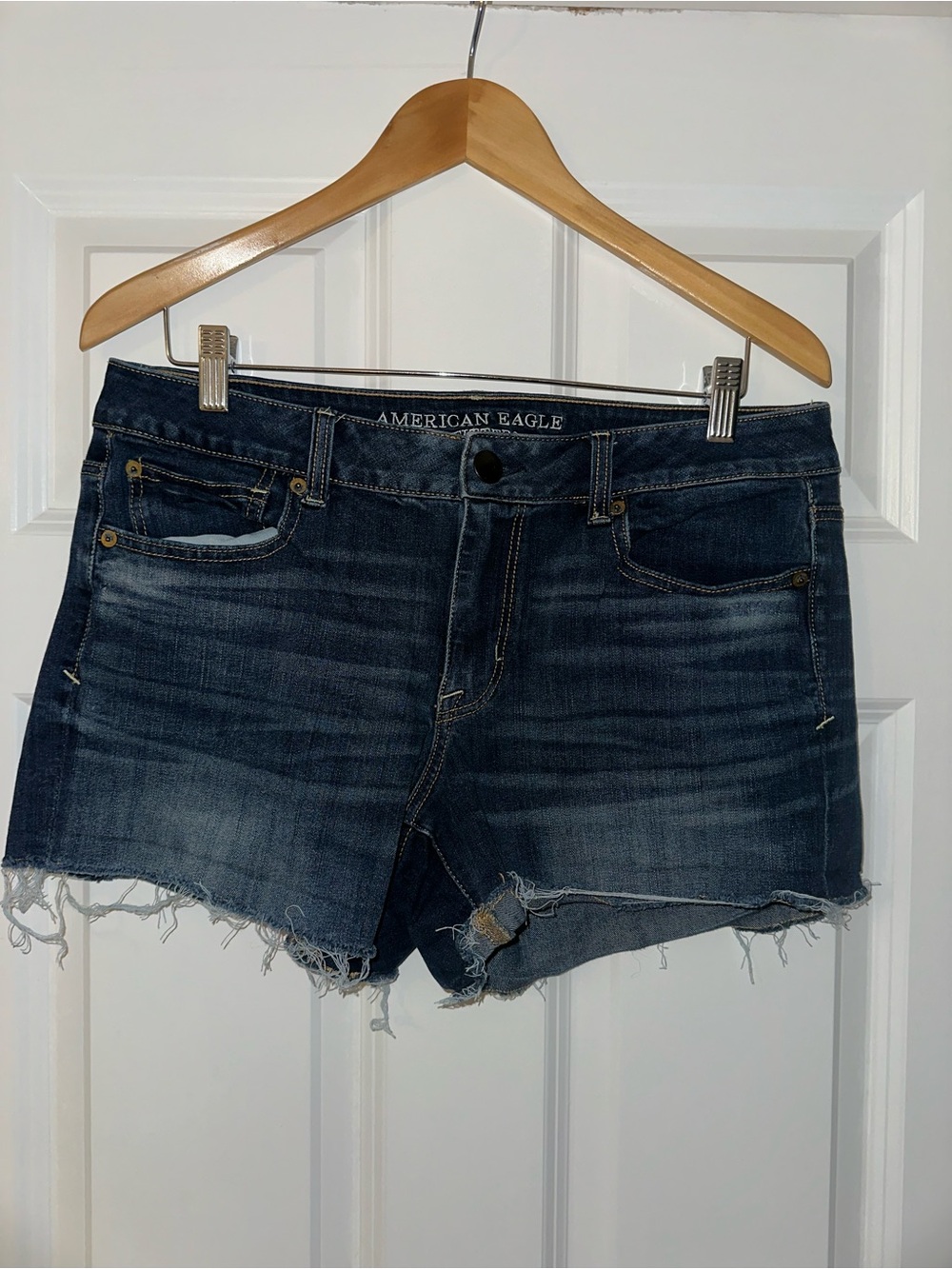 American Eagle Outfitters Indigo Distressed Denim Cutoff Shorts